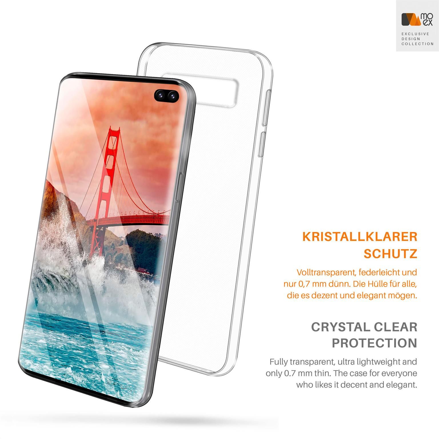 MOEX Galaxy Backcover, S10 Samsung, Crystal-Clear Case, Plus, Aero