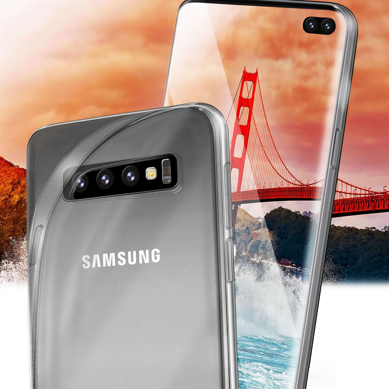 MOEX Galaxy Backcover, S10 Samsung, Crystal-Clear Case, Plus, Aero