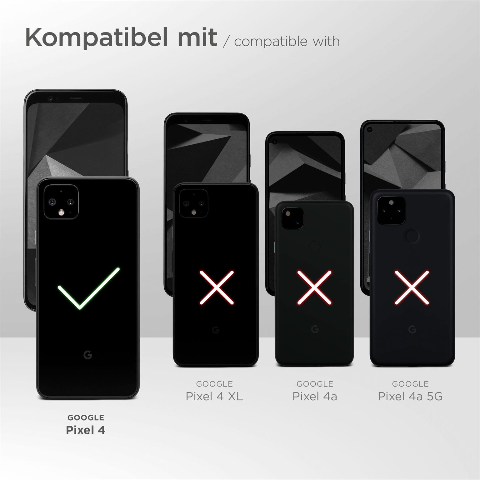 Telefone und Handyhüllen. Nur das Pixel 4 Gehäuse ist kompatibel.