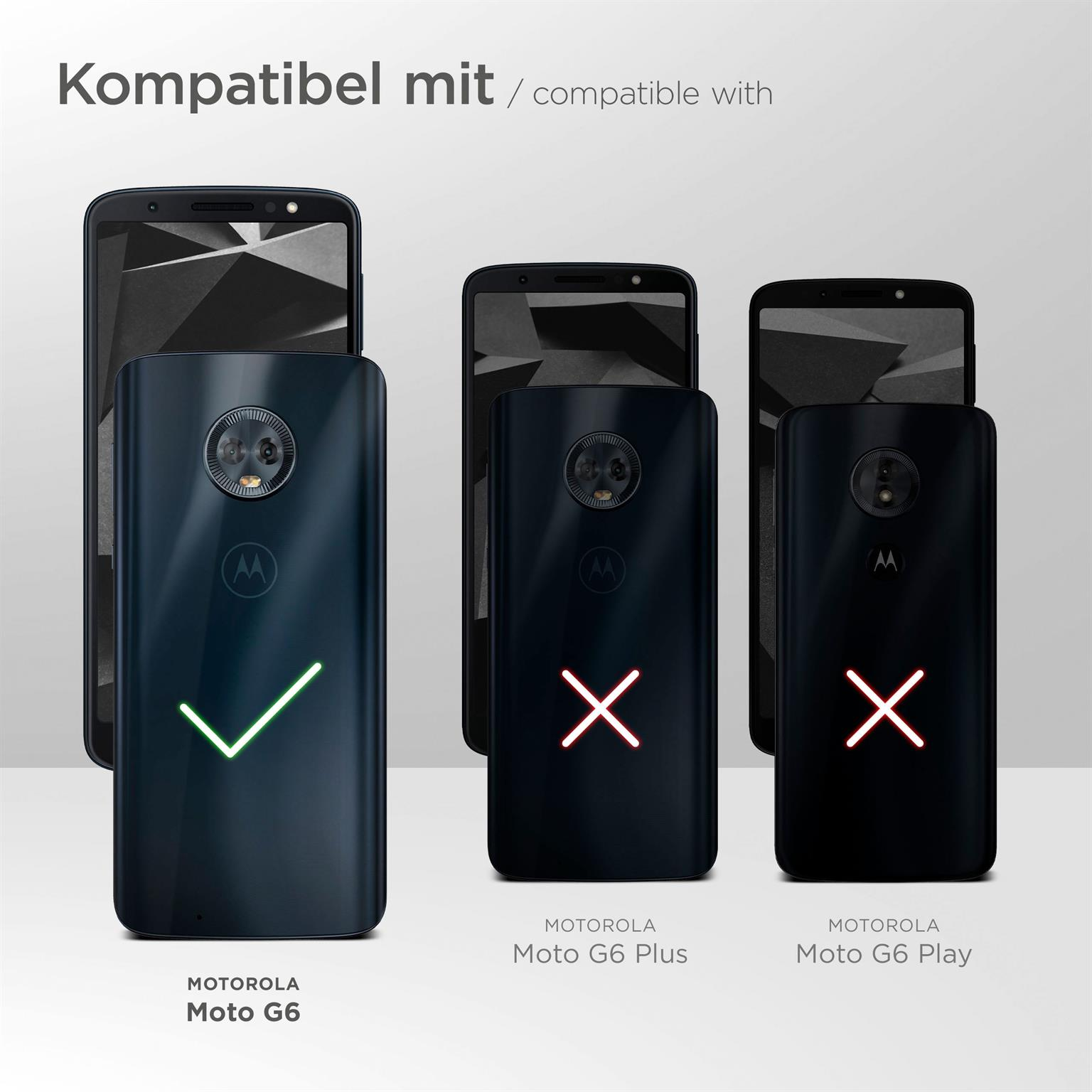 Bild von Telefonen mit Kompatibilitätsmeldung. Nur ein Telefon ist kompatibel, mit grünem Häkchen.