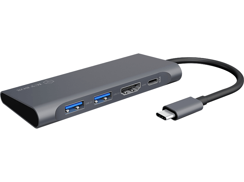 RAIDSONIC IB-DK4022-CPD USB C Dockingstation, Schwarz