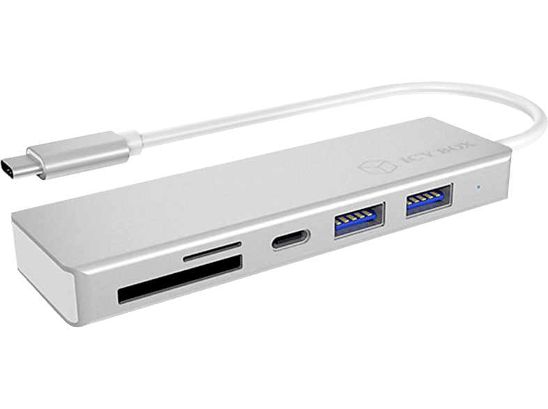 RAIDSONIC IB-HUB1413-CR USB Hub, Silber