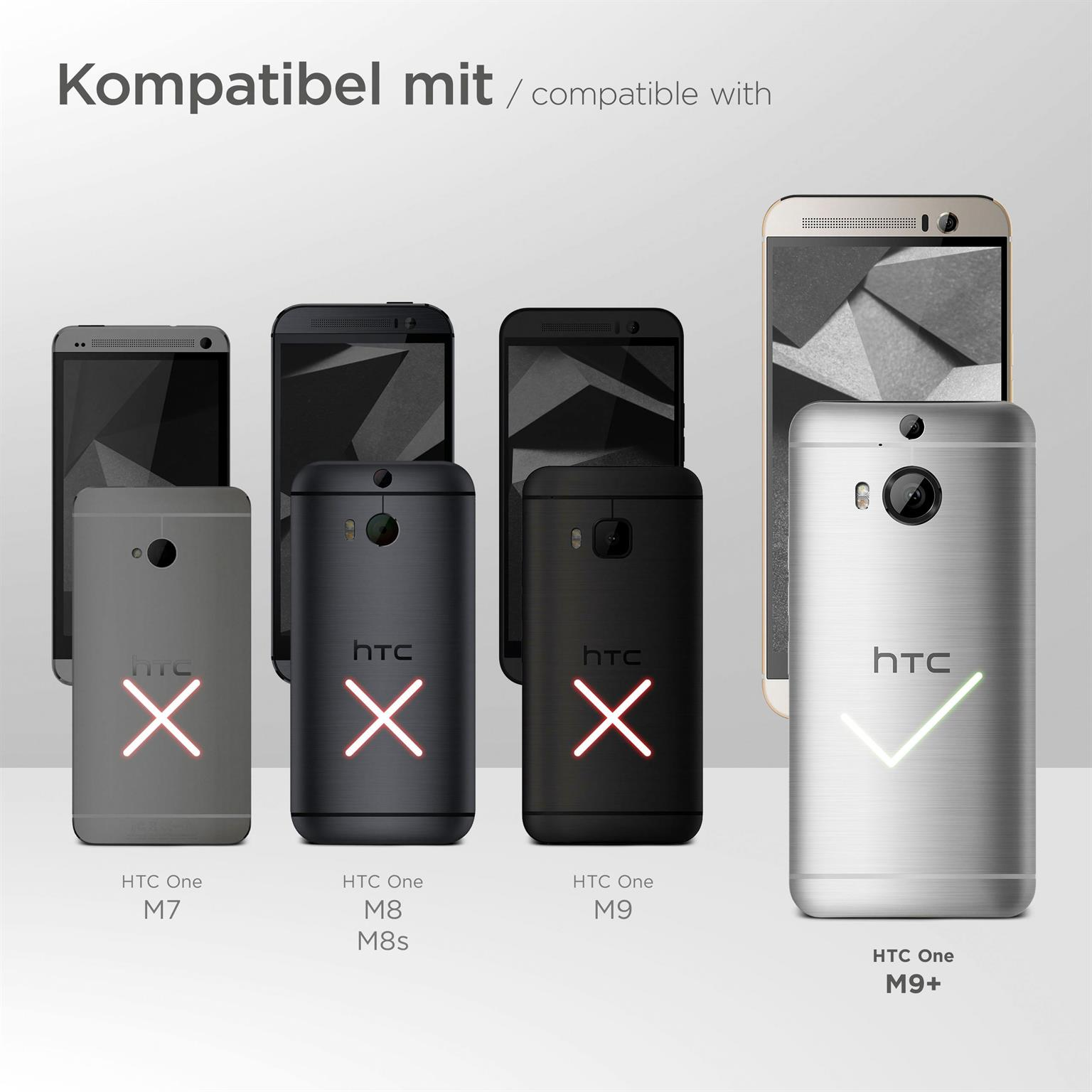 Flip M9 Cover, Deep-Black Flip HTC, MOEX One Plus, Case,