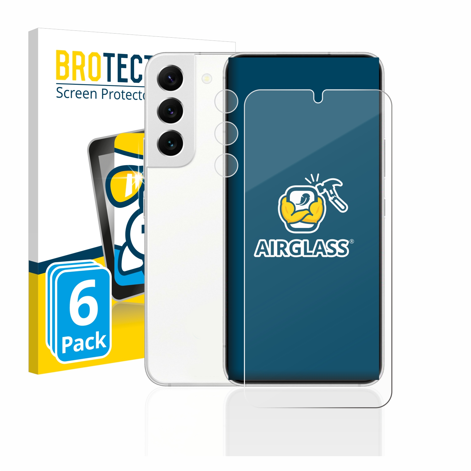 BROTECT 6x Airglass klare S22 5G) Schutzfolie(für Samsung Galaxy
