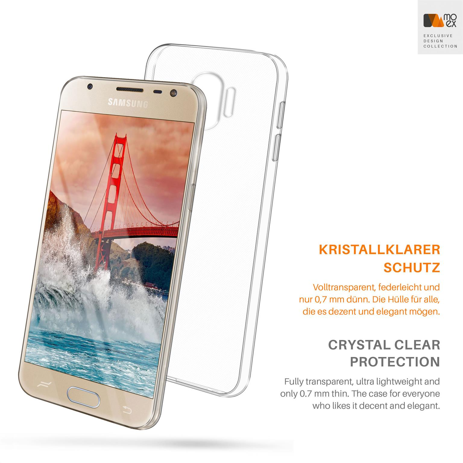 Aero Backcover, Samsung, (2018), Galaxy MOEX Crystal-Clear Case, J4