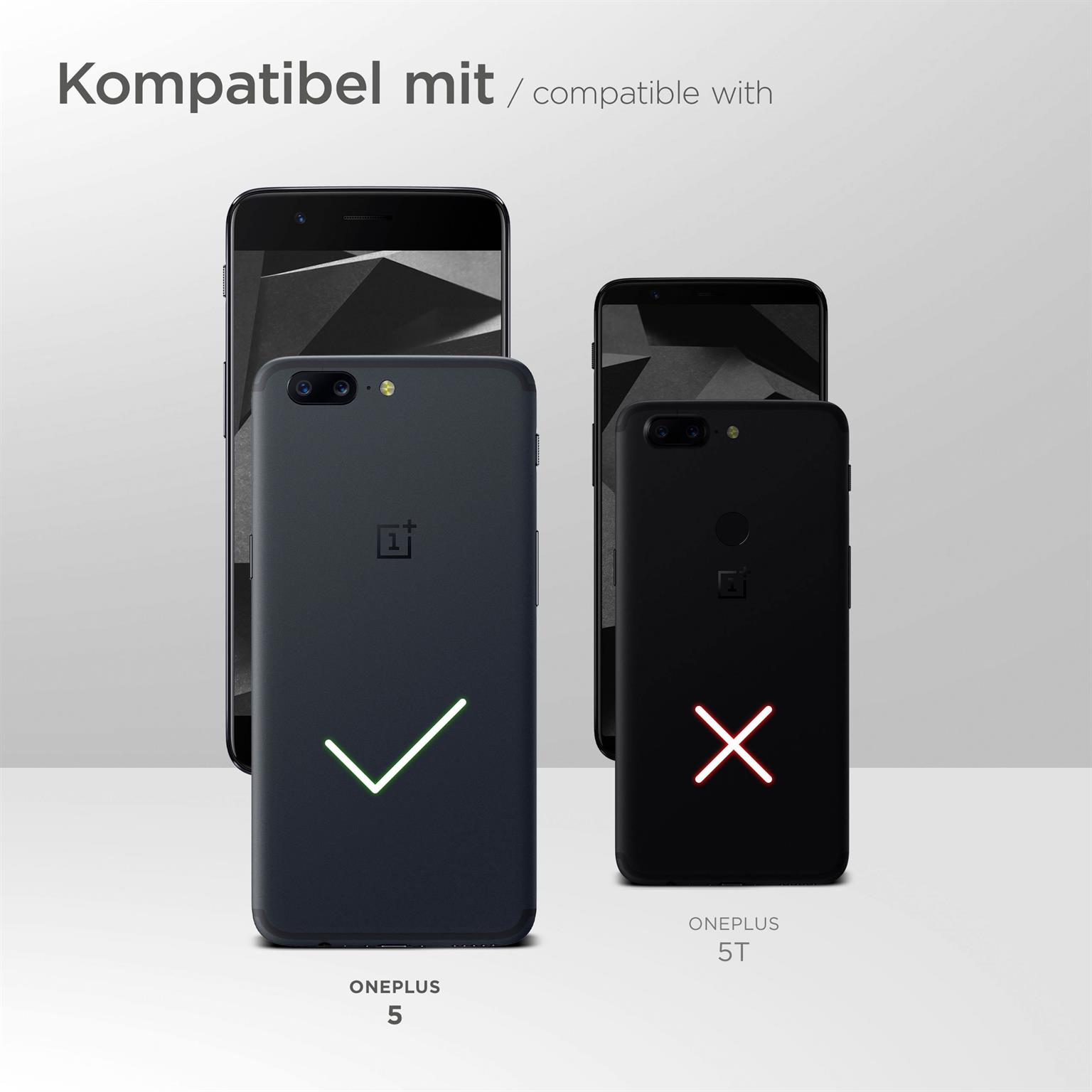 Telefon-Kompatibilitätsbild: OnePlus 5 ist kompatibel, OnePlus 5T nicht.