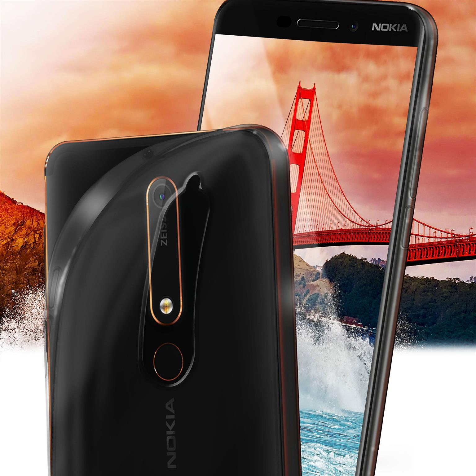 Nokia, 6.1, Crystal-Clear Case, MOEX Backcover, Aero