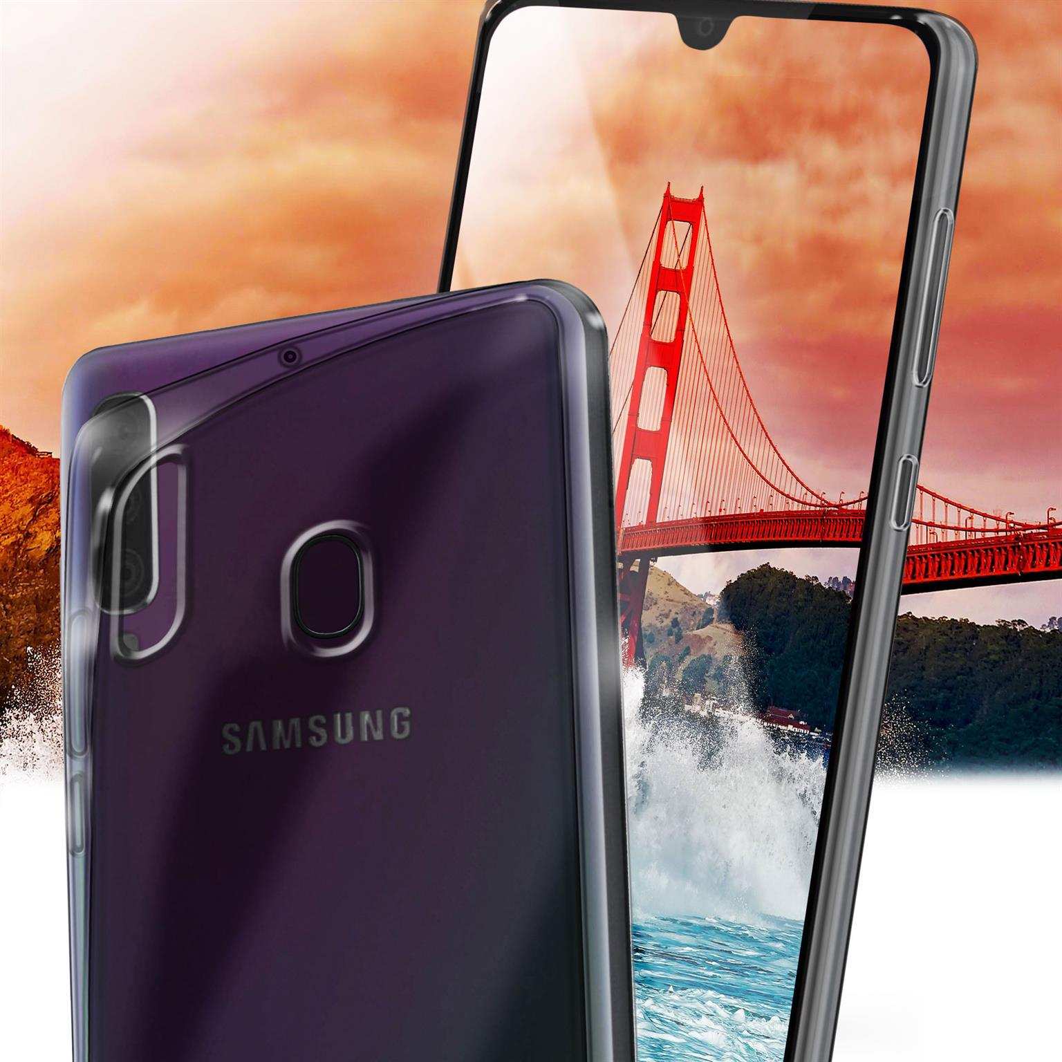 A20e, Case, Samsung, Crystal-Clear Galaxy Backcover, Aero MOEX
