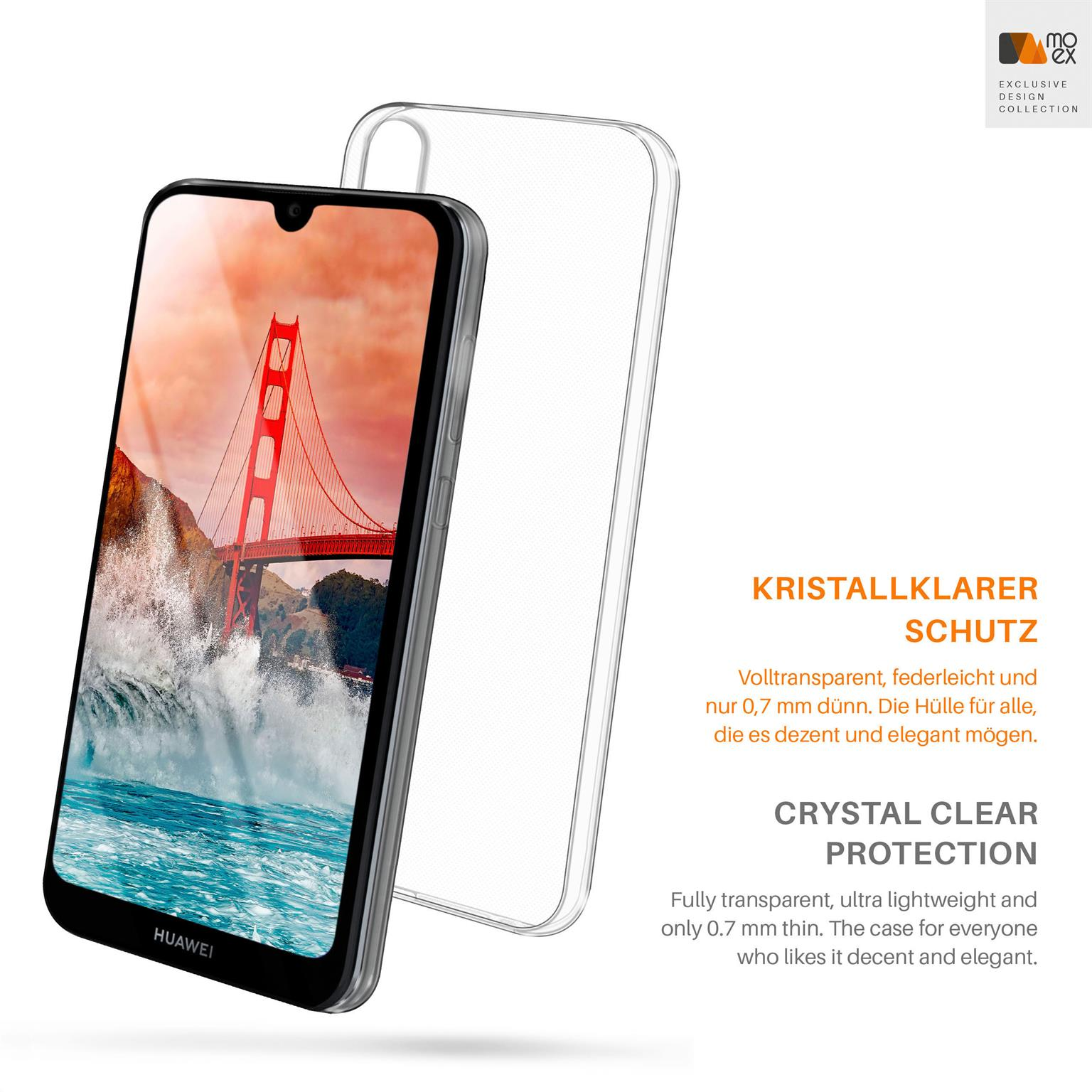 Y5 Huawei, Backcover, (2019), Crystal-Clear Case, MOEX Aero