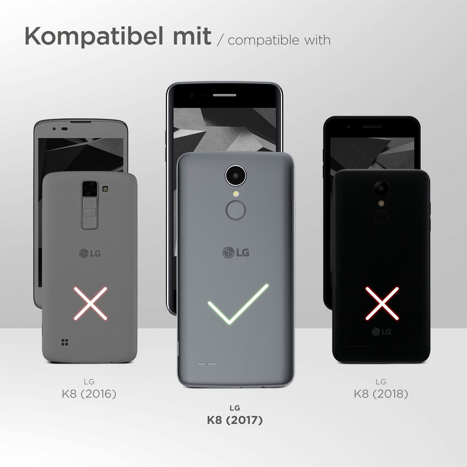 Mehrere schwarze Smartphones mit dem Text 'Kompatiibel mit'. Ein Telefon hat ein Häkchen.