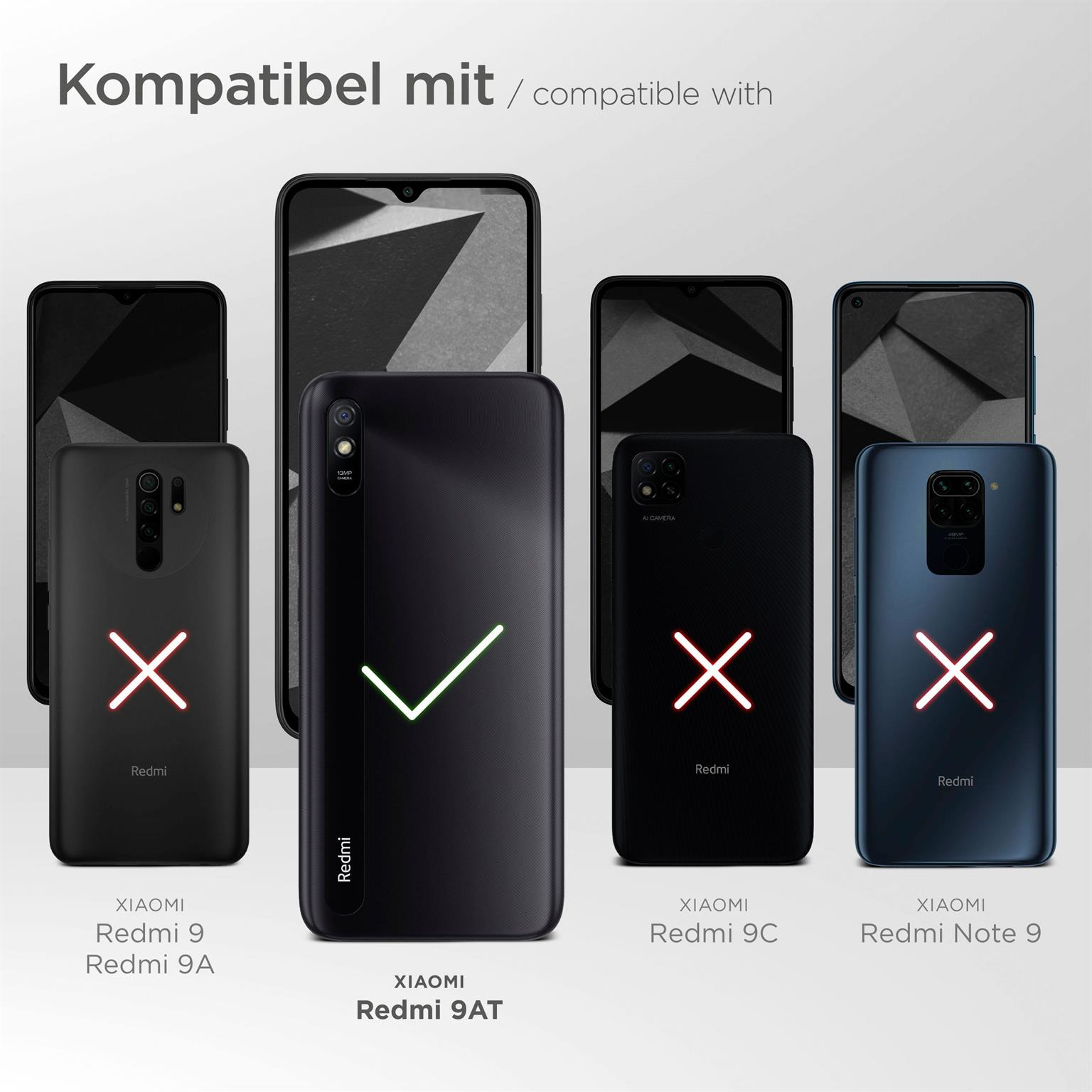 Handyhüllen, einige kompatibel, einige inkompatibel mit dem Xiaomi Redmi 9AT.