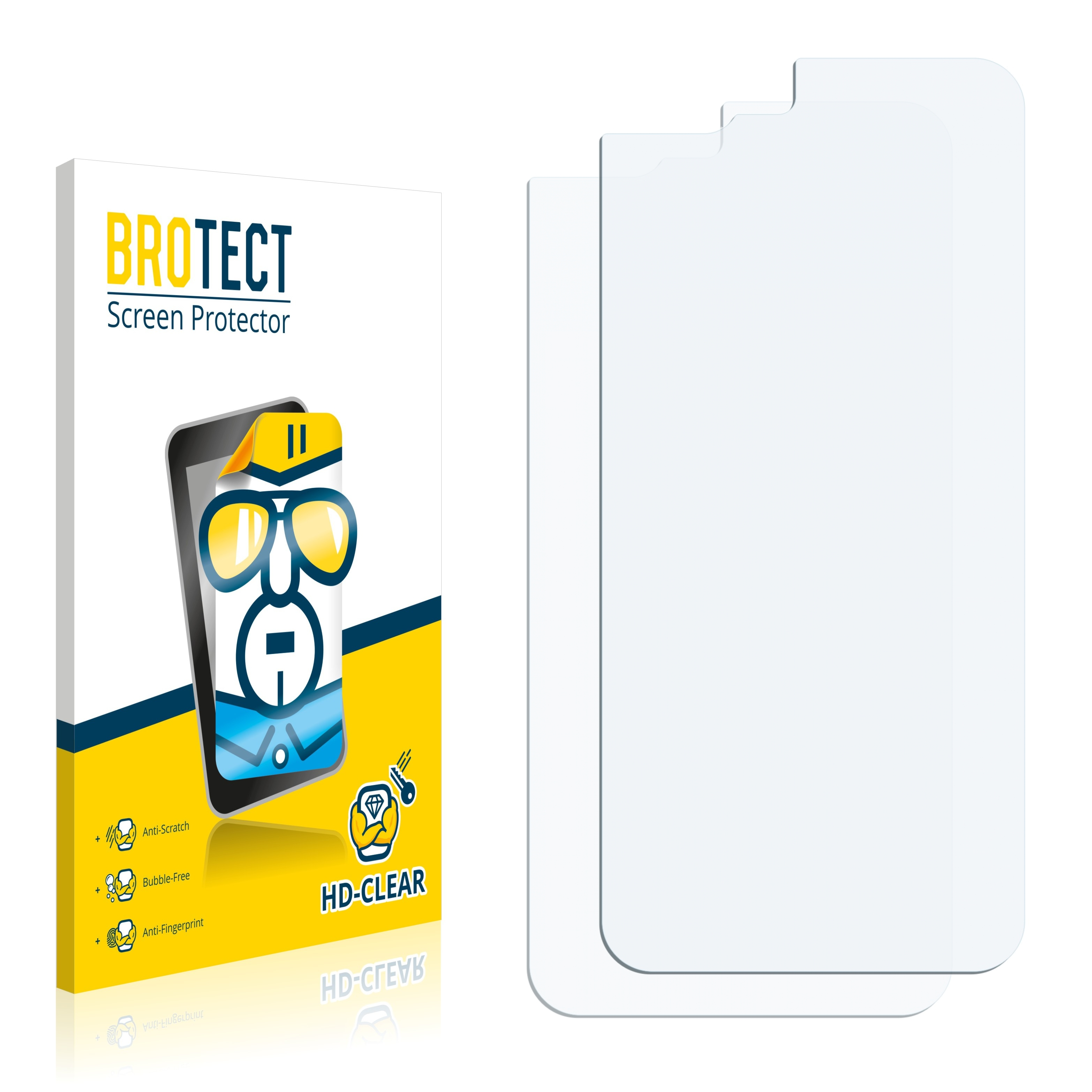 BROTECT 2x Plus) Apple iPhone 8 Schutzfolie(für klare