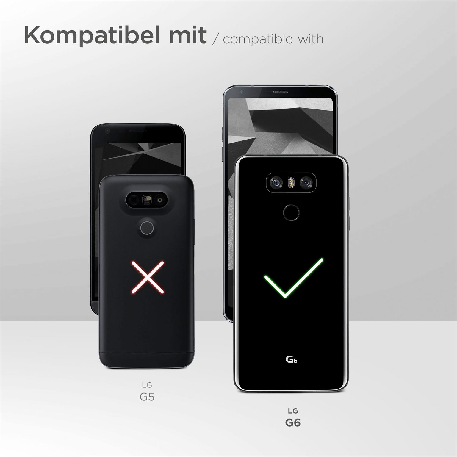 Vergleich von LG-Telefonen, der die Kompatibilität mit G6 zeigt.
