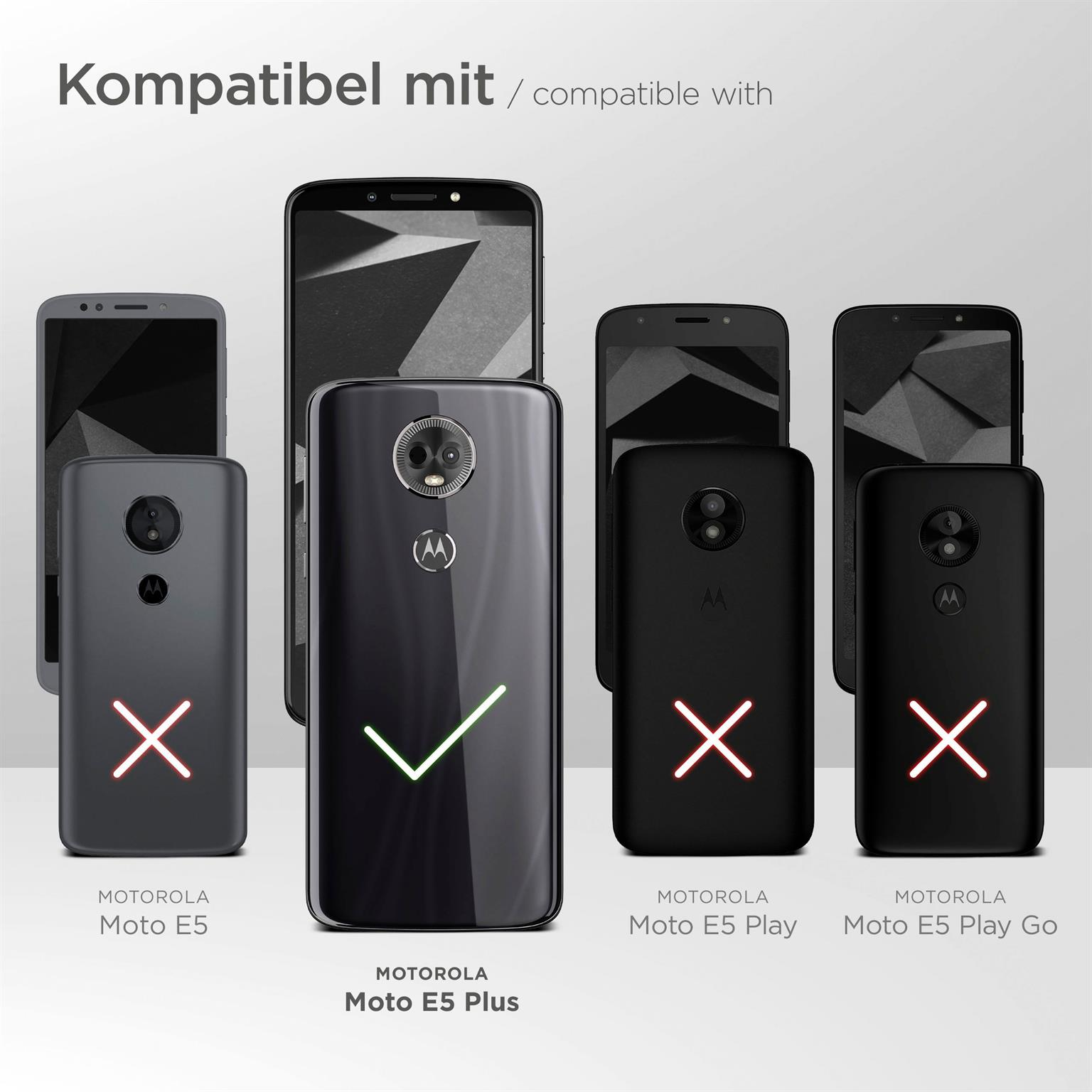 MOEX Flip Case, Flip Cover, Plus, Motorola, E5 Deep-Black Moto