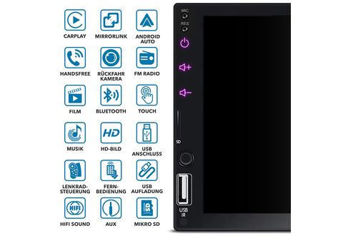 Universeller Autobildschirm Android Auto & Carplay 10,25 Zoll