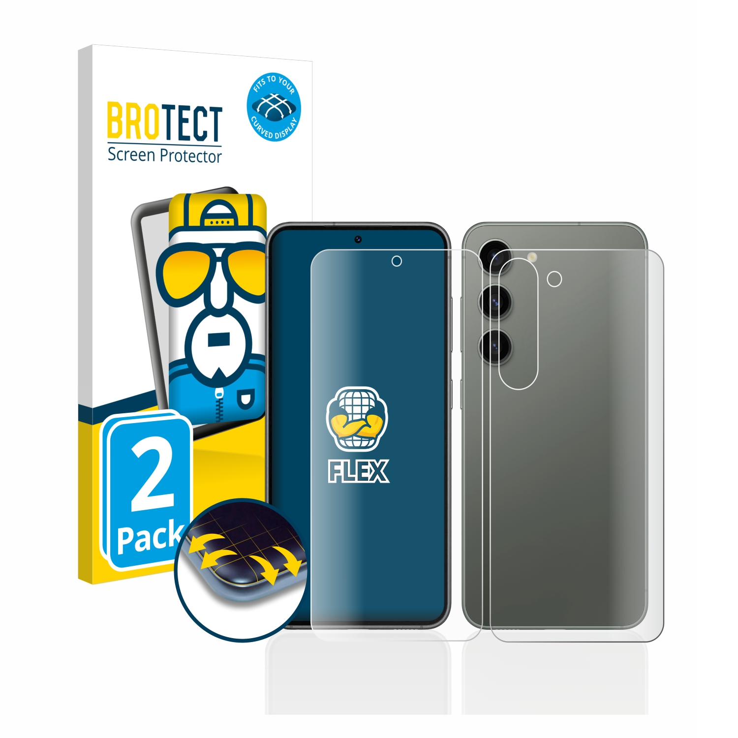 3D Schutzfolie(für Full-Cover Curved Galaxy Flex 2x S23) Samsung BROTECT