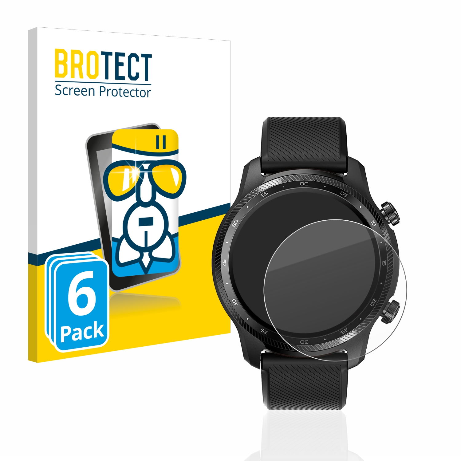 BROTECT 6x Airglass klare GPS) Ultra 3 Pro Mobvoi Schutzfolie(für Ticwatch