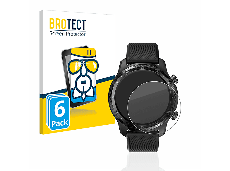 Ticwatch 6x Mobvoi Ultra klare Airglass Pro BROTECT 3 Schutzfolie(für GPS)