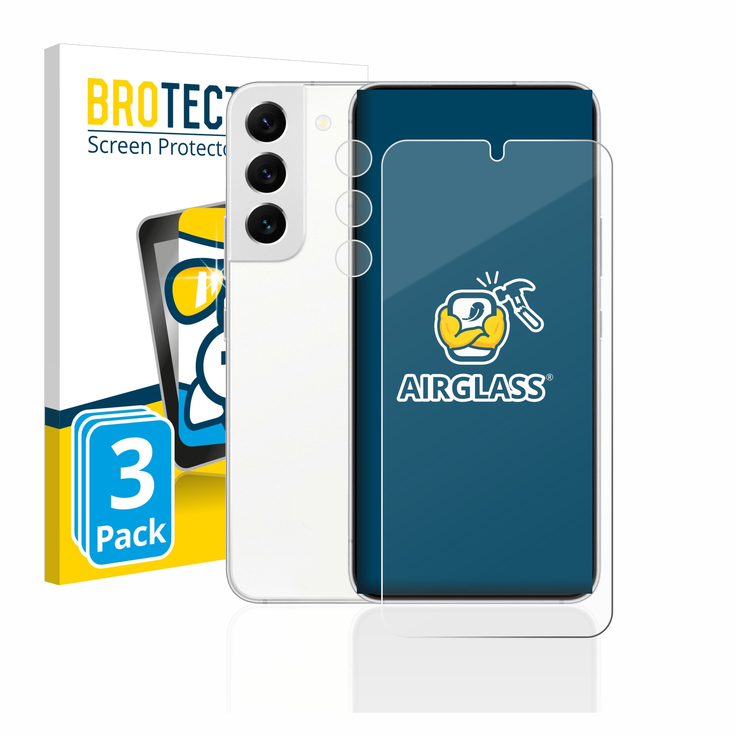 klare Galaxy S22 BROTECT 5G) 3x Samsung Schutzfolie(für Airglass