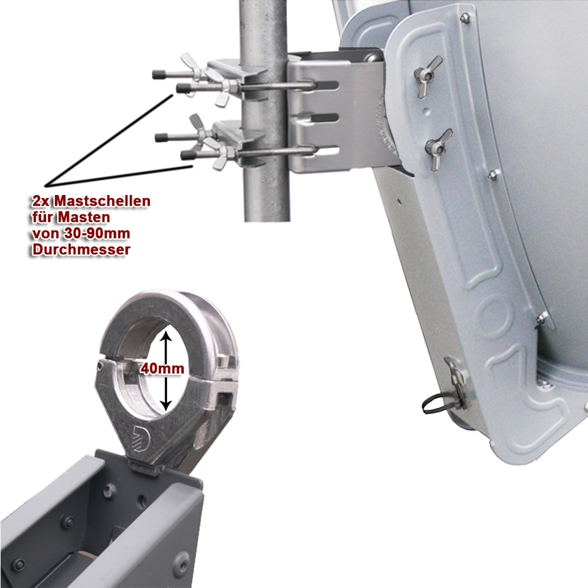 GIBERTINI 85cm SE Profi Serie Lichtgrau Satellitenschüssel