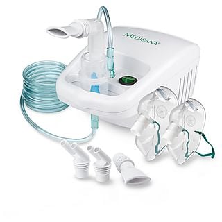 Inhalador - MEDISANA IN 500 nebulizador ultrasónico con compresor. Boquilla y mascarilla para adultos y niños.