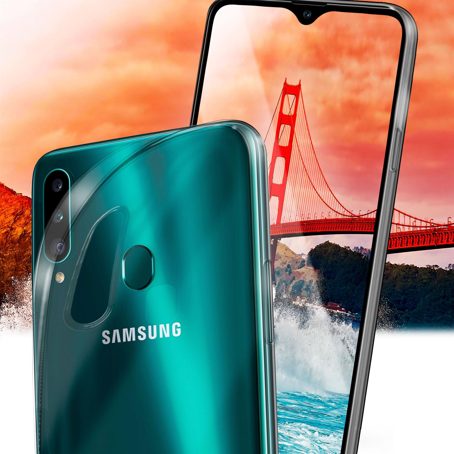 Galaxy MOEX Samsung, Case, Backcover, A20s, Aero Crystal-Clear