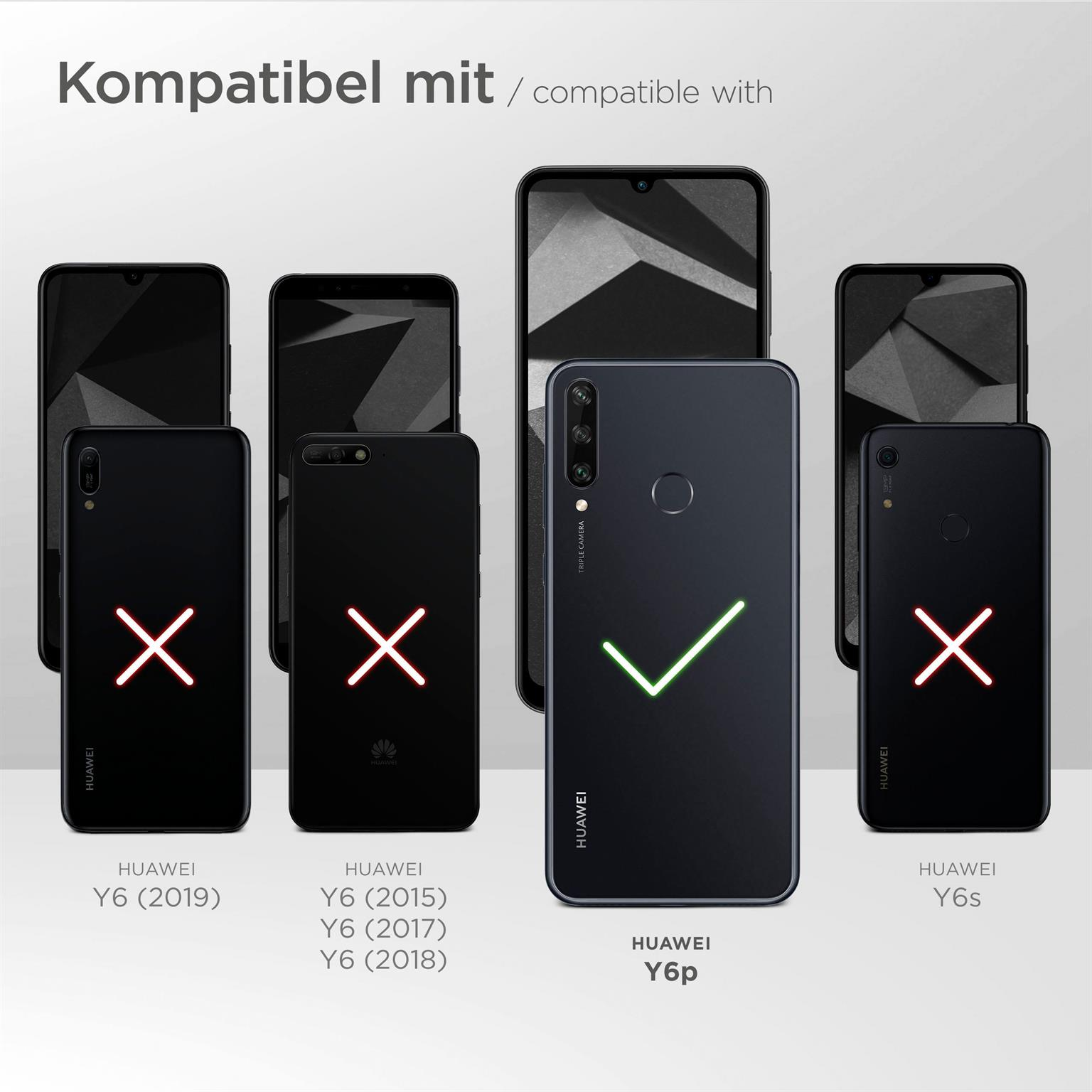 Bild mit kompatiblen und inkompatiblen Handys. Huawei Y6p ist kompatibel.