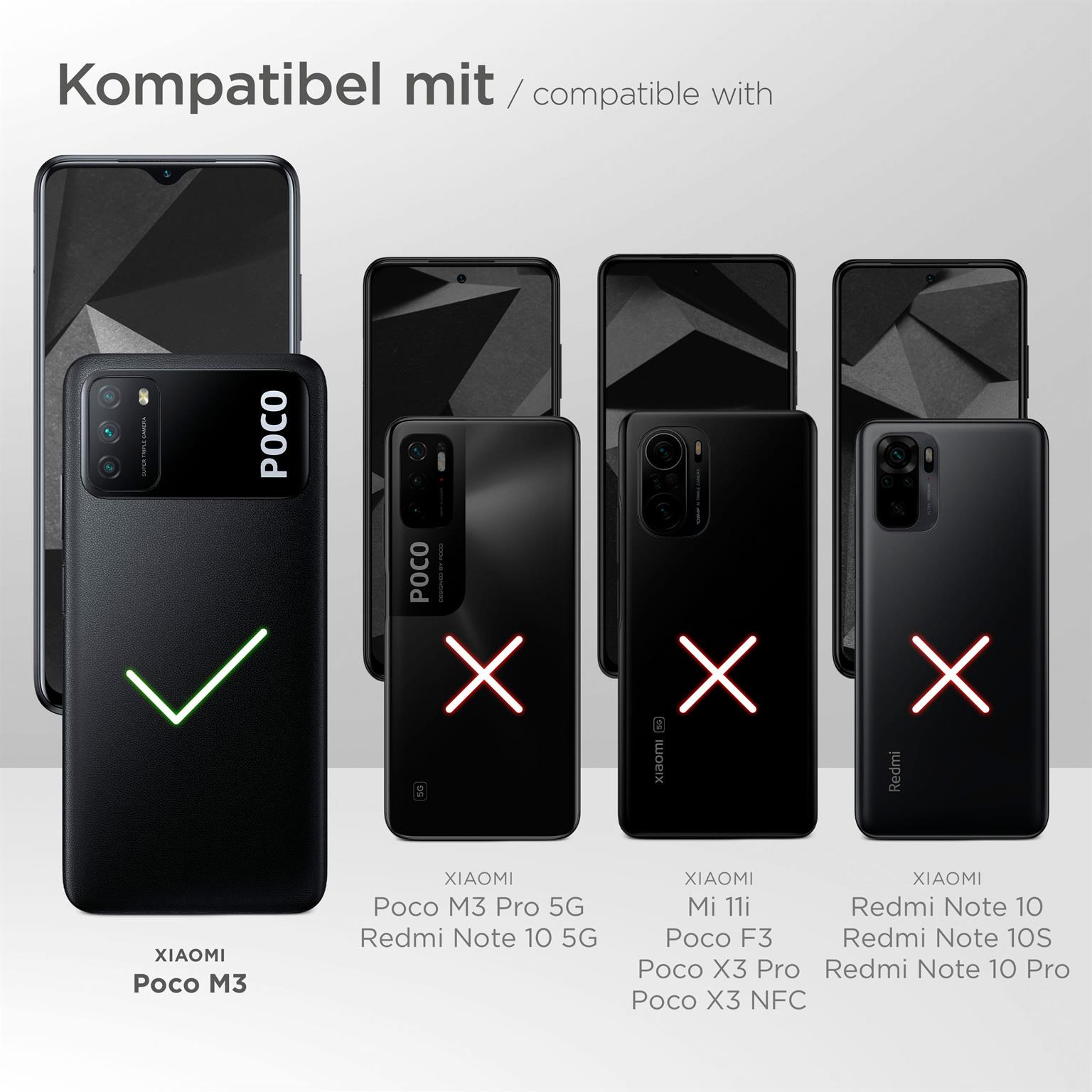 Bild zeigt Handyhüllen kompatibel mit POCO M3 und anderen Telefonen.