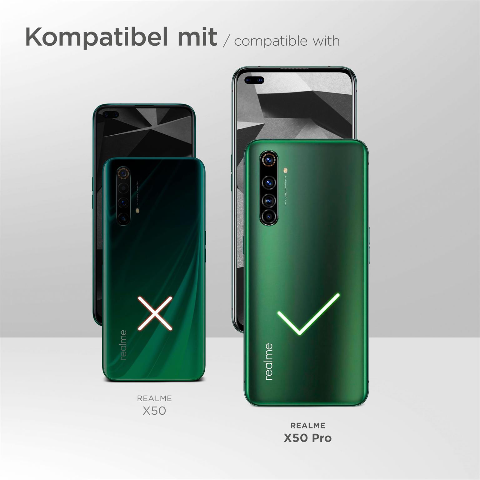 Telefone mit Häkchen/Kreuzen, kompatibel mit Realme X50 Pro.