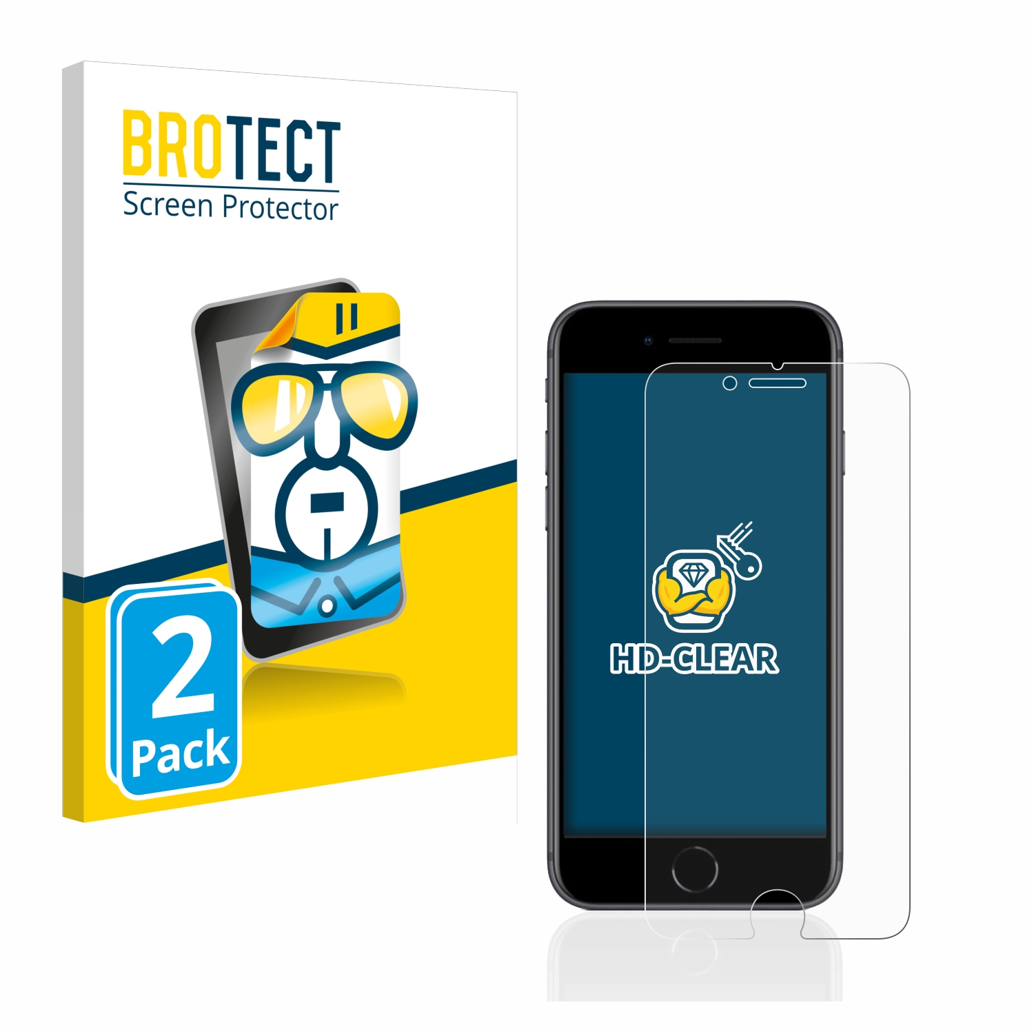 BROTECT 2x klare Schutzfolie(für Apple iPhone 8)