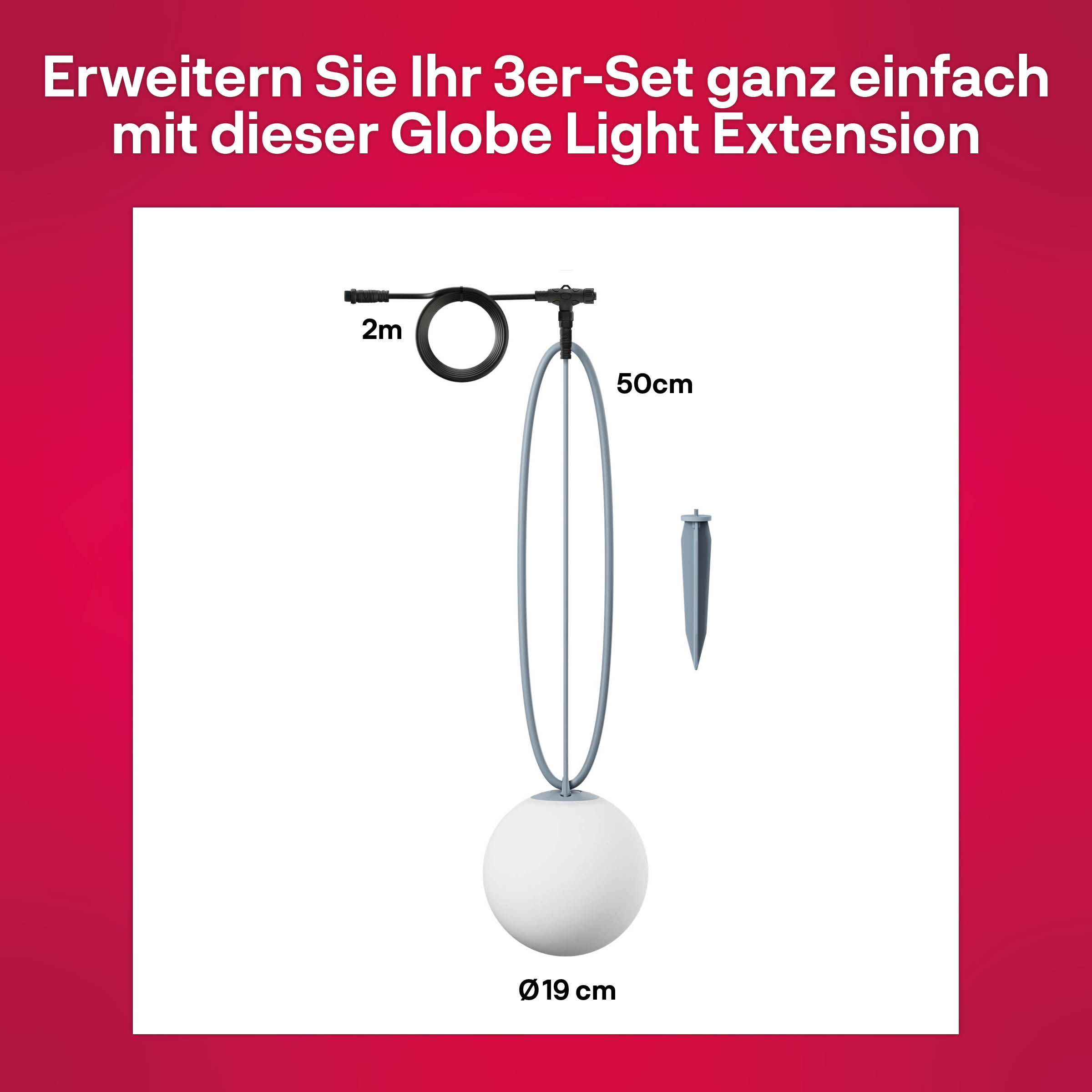 Light fixture parts with dimensions. Red background.