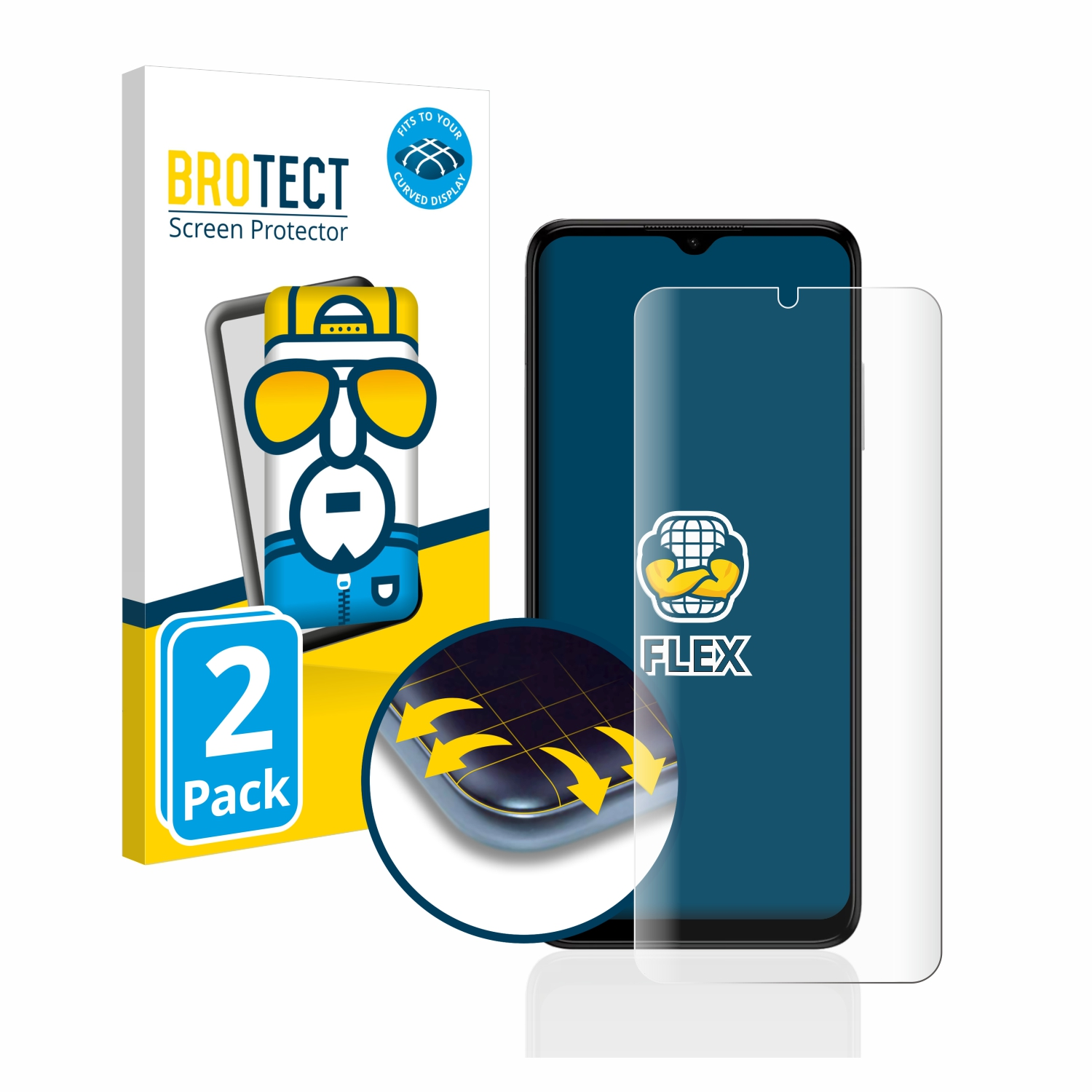 G22) 3D BROTECT Schutzfolie(für Flex Full-Cover 2x Nokia Curved