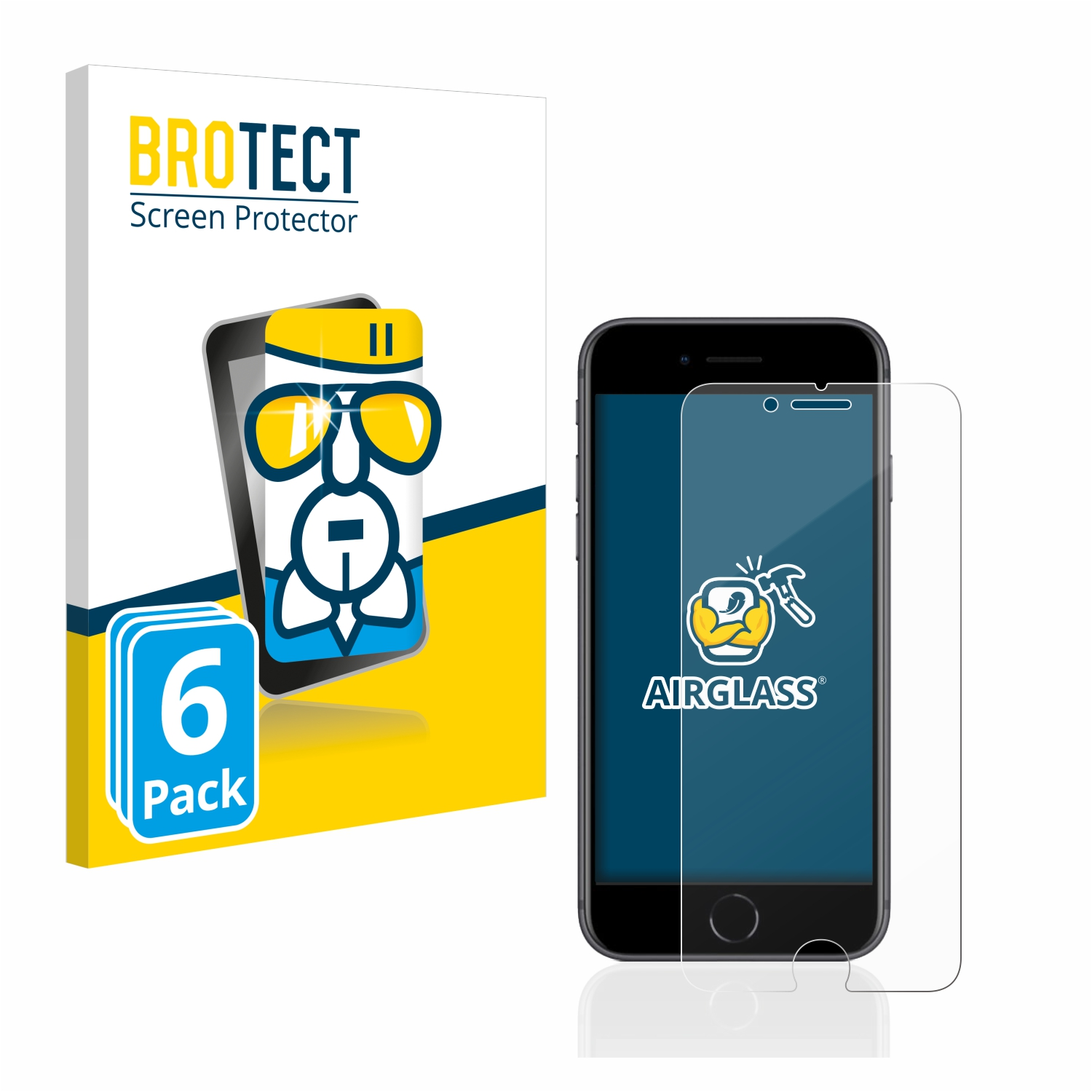 BROTECT 6x Airglass 8) iPhone Apple klare Schutzfolie(für