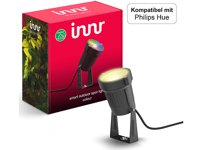 INNR Zigbee Outdoor Spot Lights Philips Hue white OSL Lampe Spot 1-pack, Extension, LED Alexa, RGB C Kompatibel + & 130 1800K-6500K mit