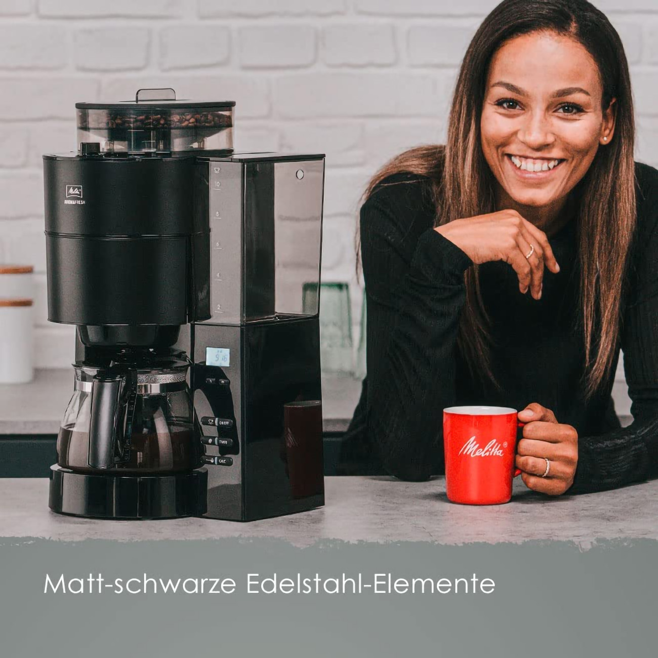 Kaffeemaschine schwarz AromaFresh MELITTA 1021