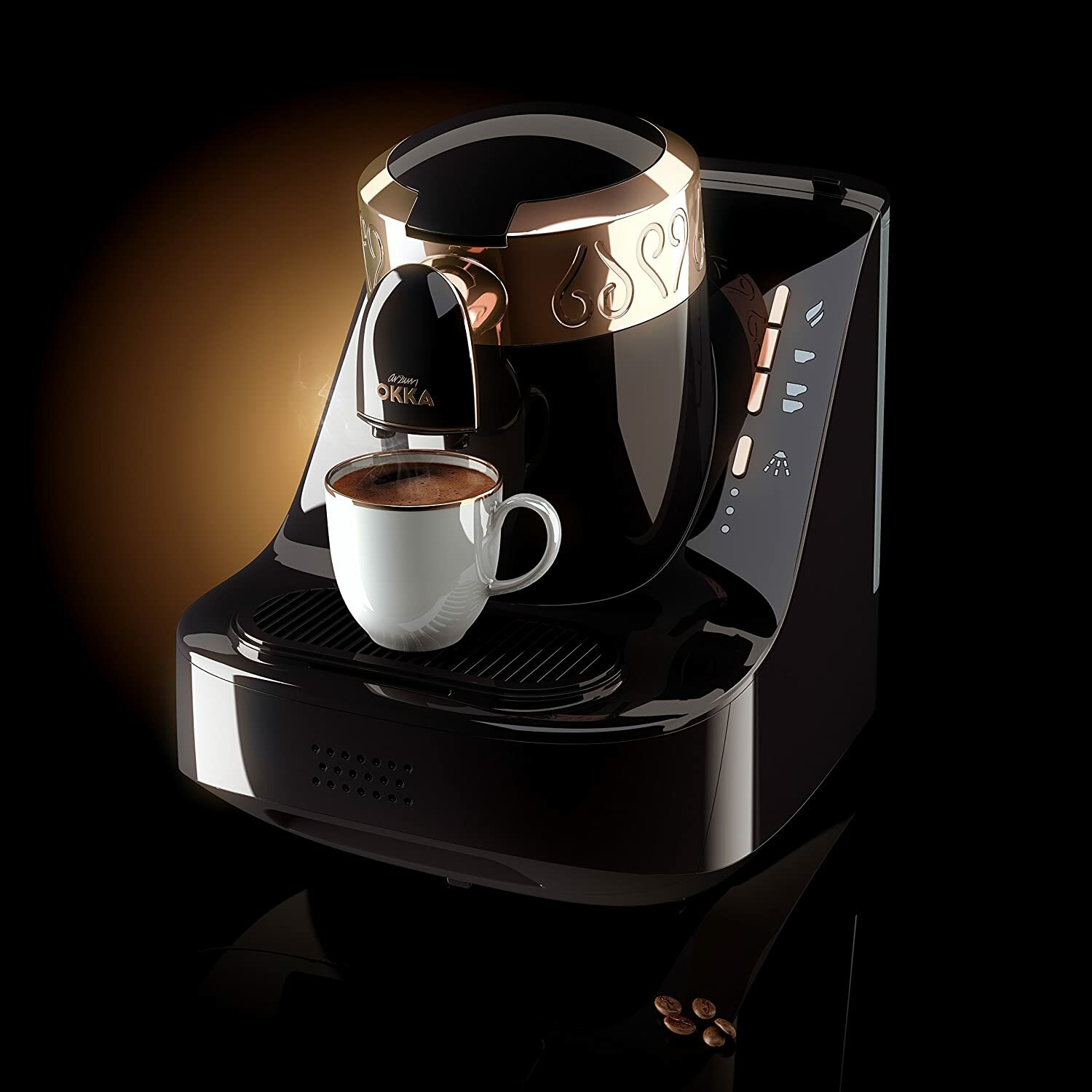 710W ARZUM Schwarz-Chrom Kaffeekanne Kaffeemaschine