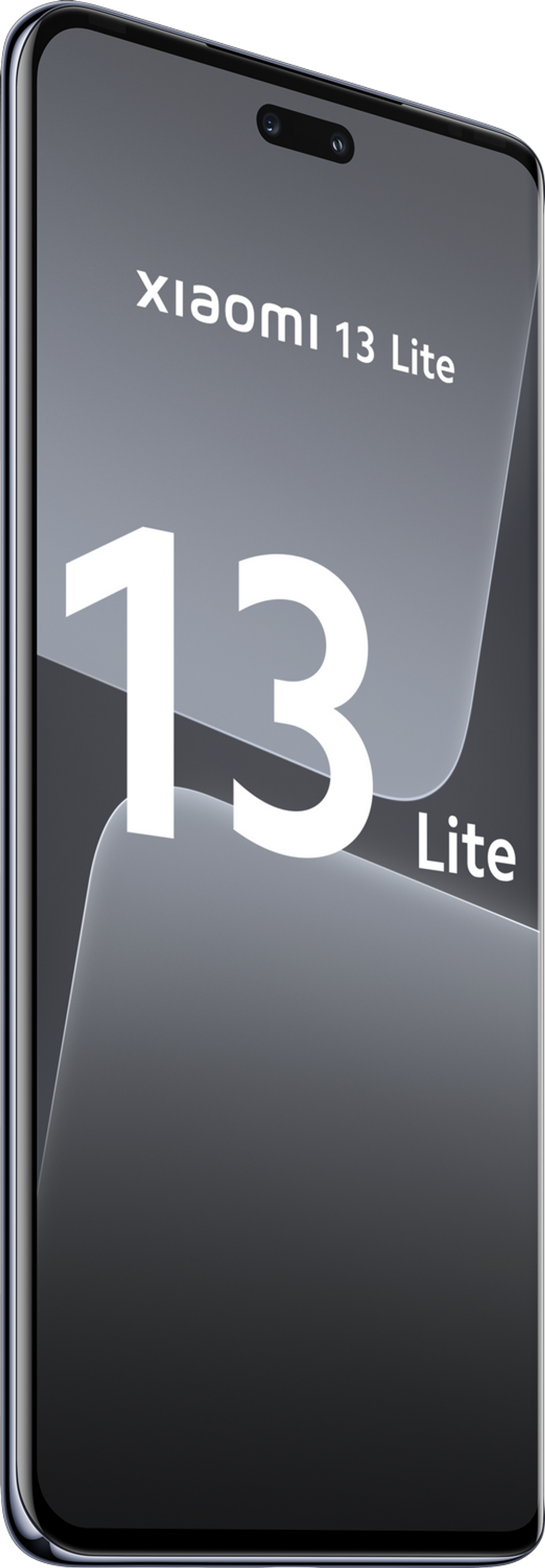 Czarny telefon Xiaomi 13 Lite z dużym białym tekstem '13 Lite'.