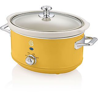 Olla de cocción lenta - SWAN SF17021YELNEU, 6.5 l, Cerámica, Amarillo