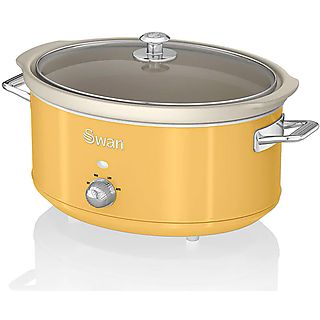 Olla de cocción lenta - SWAN Retro SF17031YELNEU, 3.5 l, Cerámica, Amarillo