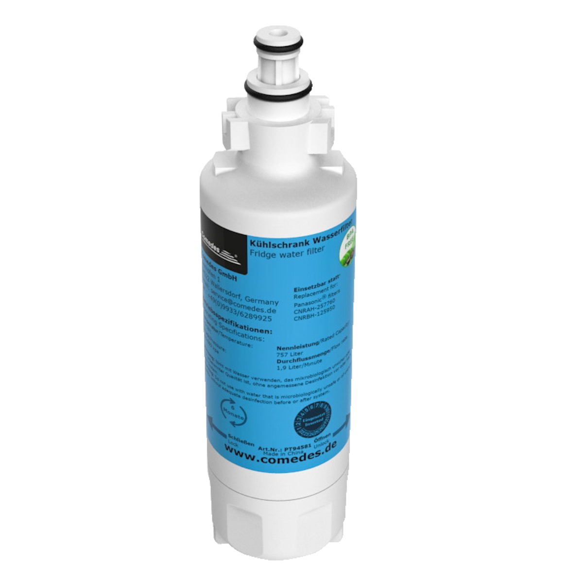 Filterkartusche statt Wasserfilter (44 mm) COMEDES Panasonic CNRAH-257760 einsetzbar