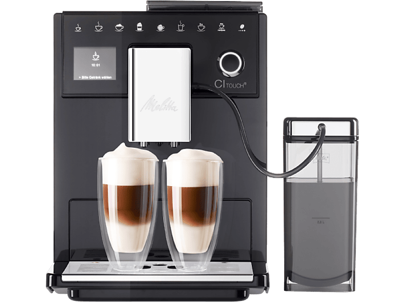Cafetera superautomática  Melitta Latte Select, 15 bar, 1400 W, Función 2  tazas, 1.8 L, Molinillo integrado, Inox