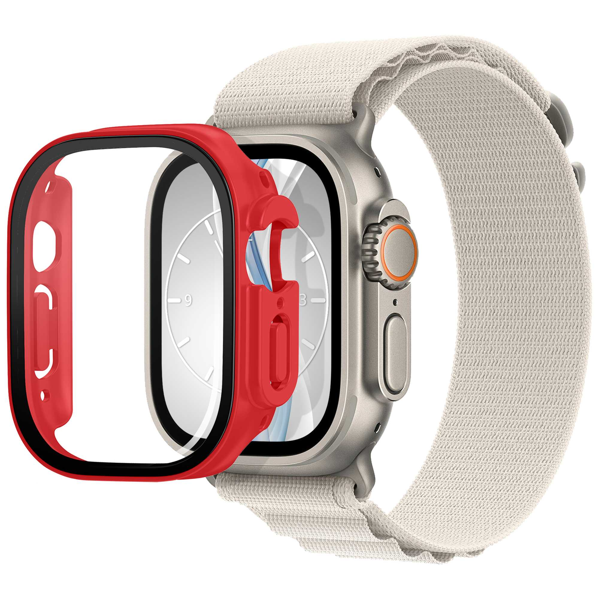 Bumper Schutzhülle(für Watch ENERGY Apple Case Watch Ultra, 2) Displayschutz MORE MTB Ultra mit