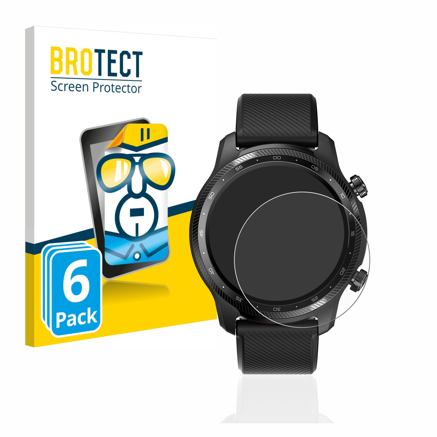GPS) 6x klare BROTECT Pro Mobvoi Schutzfolie(für Ultra 3 Ticwatch
