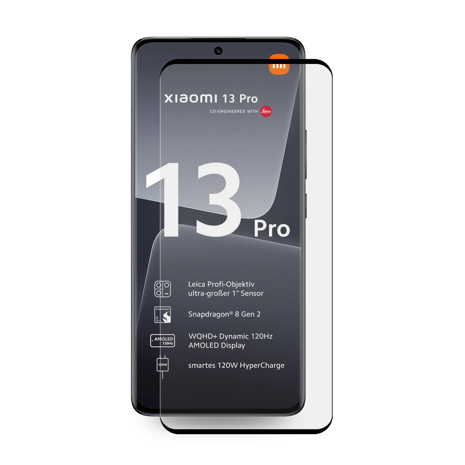 Panzerglas HD 13 Pro) Xiaomi Displayschutzfolie(für KLAR 2x CURVED Schutzglas 9H FULL PROTECTORKING