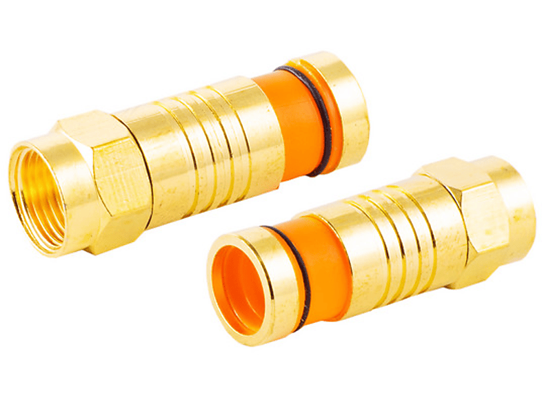 vergoldet & Adapter MAXIMUM CONNECTIVITY Kabel 7,2mm Stecker SAT für S/CONN F-Kompressionsstecker