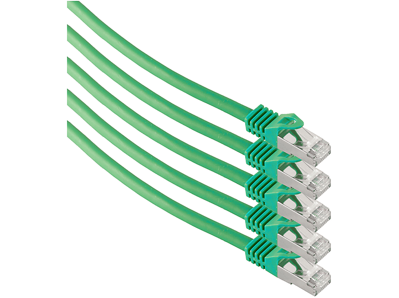 KABELBUDE RJ45 Patchkabel m. CAT 7 Rohkabel  PIMF grün 2m, Netzwerkkabel-RJ45 Patchkabel, 2 m