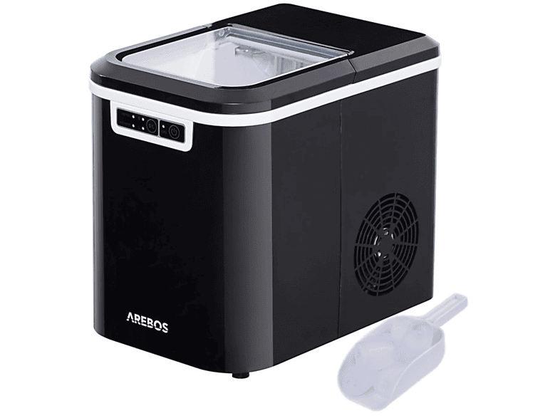 AREBOS Icemaker 2,2L Eiswürfelmaschine (150 Watt, schwarz) | Ice Crusher & Eiswürfelbereiter