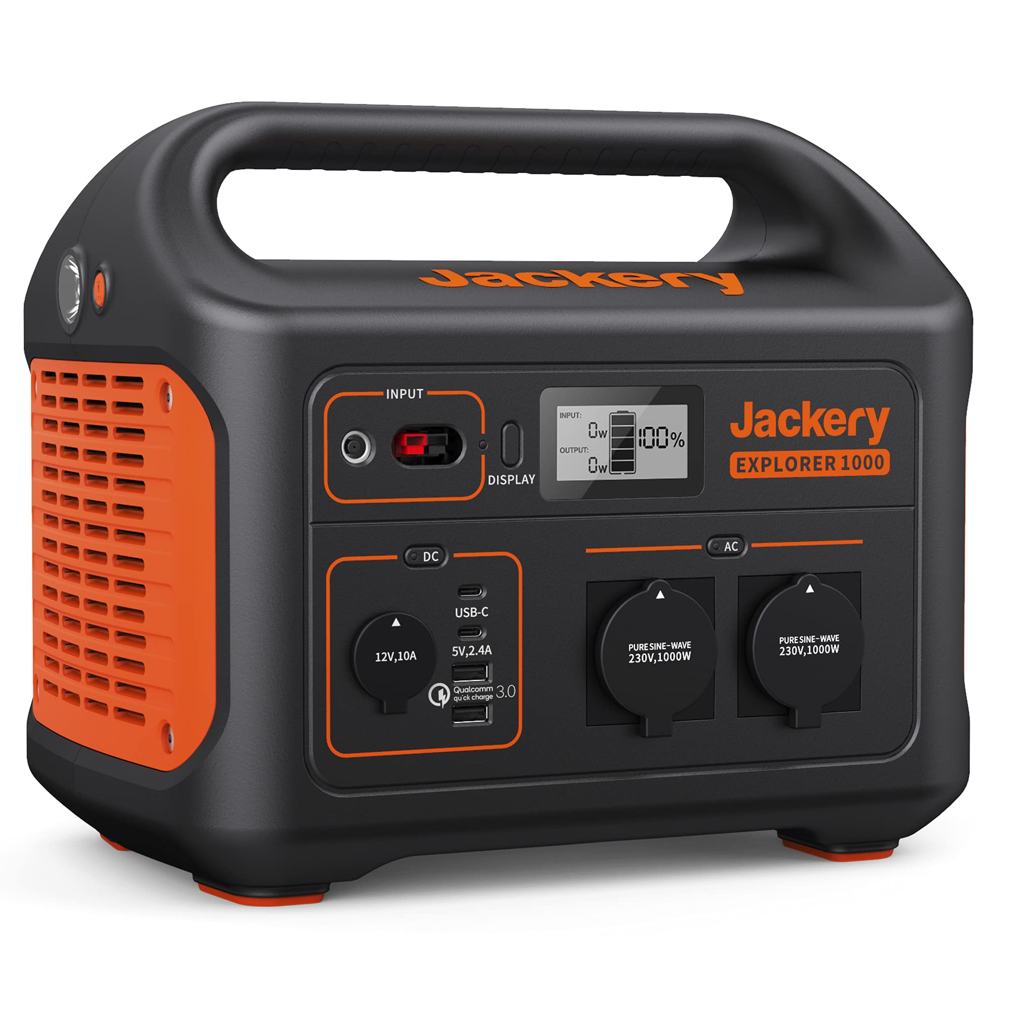 JACKERY Explorer 1000, 1002Wh 1002Wh Powerstation Schwarz+Orange Tragbare Stromzeuger
