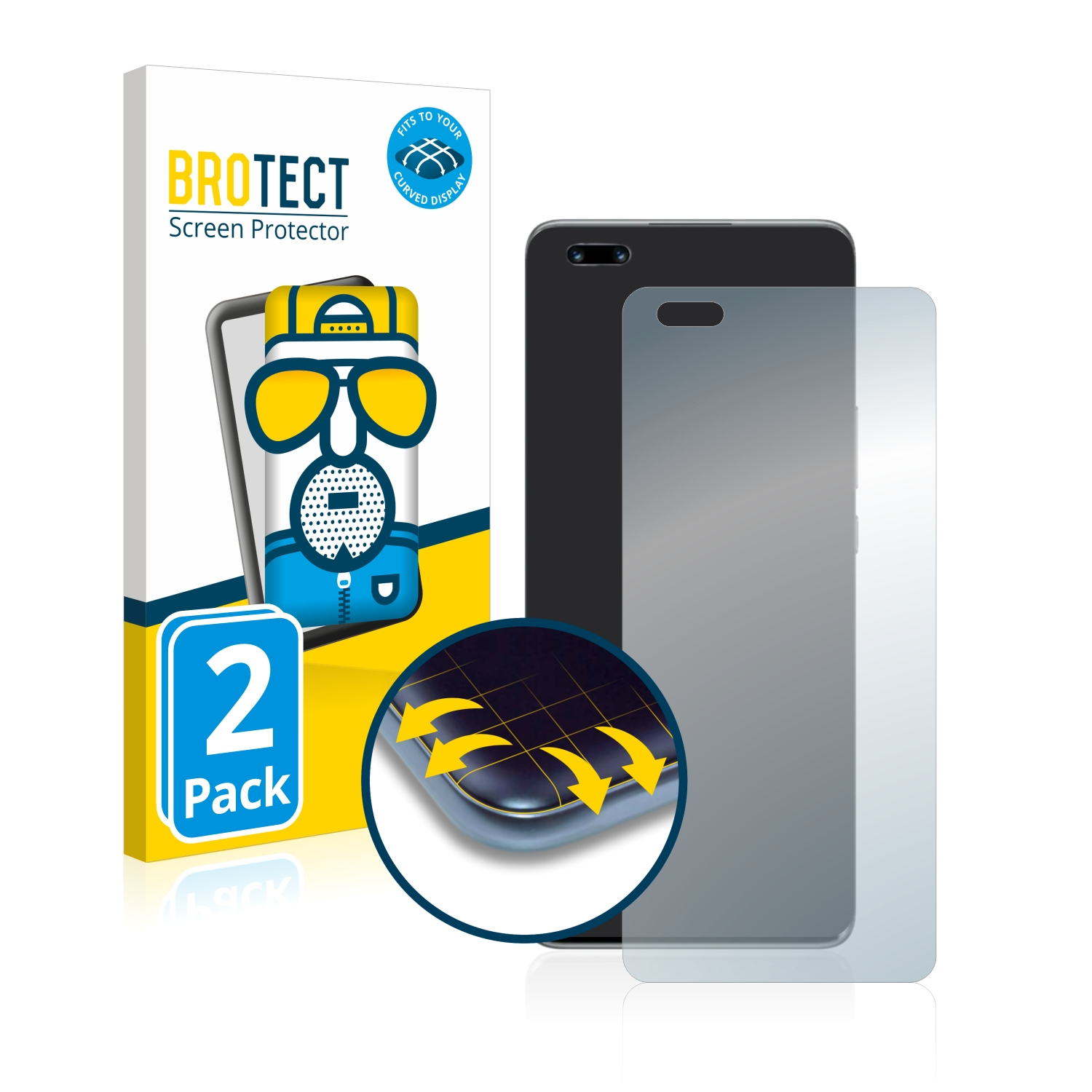 BROTECT 2x matt Schutzfolie(für 10 Curved Nova 3D Full-Cover Huawei Flex Pro)