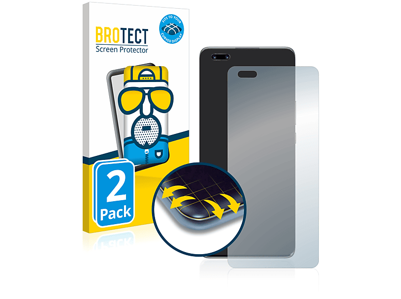 BROTECT 2x Flex matt Huawei Full-Cover Schutzfolie(für 10 Nova Curved Pro) 3D